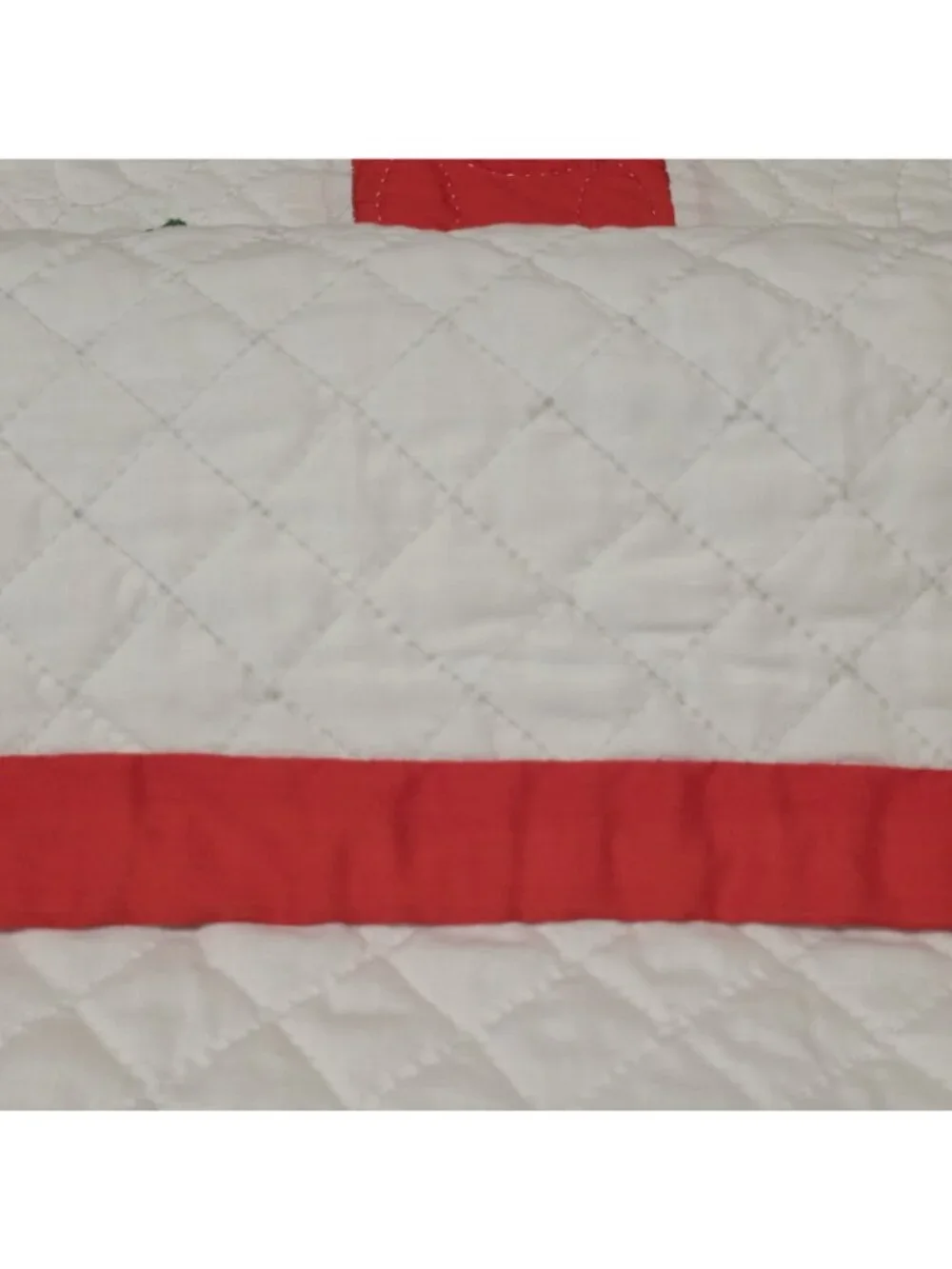 Vintage Handmade Applique Quilt Queen Red Hand Quilted Floral Folk Art Cottage